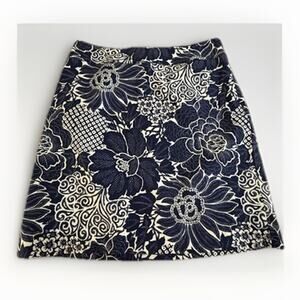 Talbots A-Line Skort Size 6 - Blue White Floral - Preppy